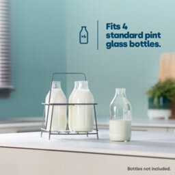 Livivo Wire Milk Bottle Holder 4 Bottle Carrier Grey - thumbnail 7