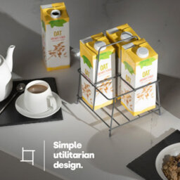 Livivo Wire Milk Bottle Holder 4 Bottle Carrier Grey - thumbnail 4