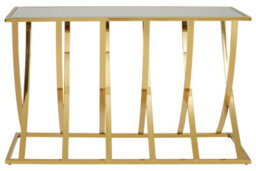 Orsina  Elegant Modern Console Table, Luxe Design Chrome Finished Hall Table, Decent And Spacious Decorative Table
