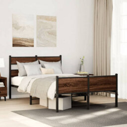 Berkfield Bed Frame Without Mattress Brown Oak 120X200 Cm Engineered Wood
