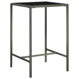 Berkfield 5 Piece Garden Bar Set With Cushions Poly Rattan Grey - thumbnail 7