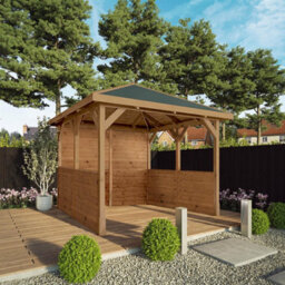 Waltons 3M X 3M Traditional Gazebo With Side Panels Pressure Treated Wooden Garden Shelter - thumbnail 2