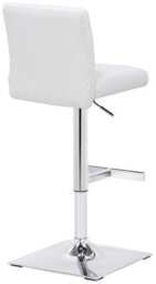 Lamboro Snella Breakfast Bar Stool, Chrome Footrest, Height Adjustable Swivel Gas Lift, Home Bar & Kitchen Faux-Leather Barstool, White - thumbnail 4