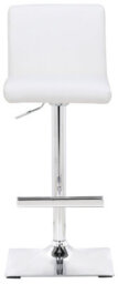Lamboro Snella Breakfast Bar Stool, Chrome Footrest, Height Adjustable Swivel Gas Lift, Home Bar & Kitchen Faux-Leather Barstool, White - thumbnail 3