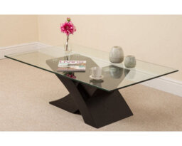 That's Furniture Milano Glass And Black Wood Coffee Table For Living Room - thumbnail 3