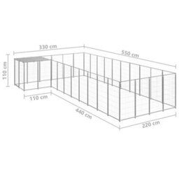 Berkfield Dog Kennel Silver 13.31 M2 Steel - thumbnail 6