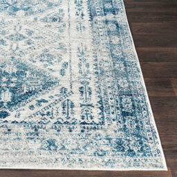 Livabliss Monte Carlo-Vintage Blue Grey White Traditional Boho Living Dining Bedroom Rug 160 X 220 Cm Easy Care, Non Shedding - thumbnail 5