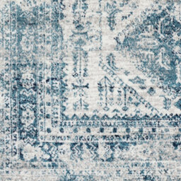 Livabliss Monte Carlo-Vintage Blue Grey White Traditional Boho Living Dining Bedroom Rug 160 X 220 Cm Easy Care, Non Shedding - thumbnail 7