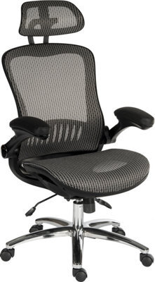 Teknik Harmony Mesh Executive Chair Grey With Removable Headrest, Gas Lift Seat Height Adjustment And Tilt To Seat And Back - image 1