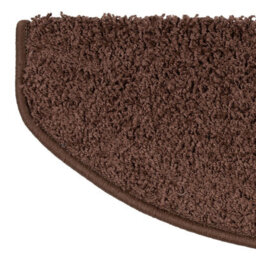 Floordirekt Sphinx Self Adhesive Edged Soft Shaggy Stair Tread Mat For Indoor Stairs Semicircular Brown 23.5 X 65 Cm - thumbnail 3