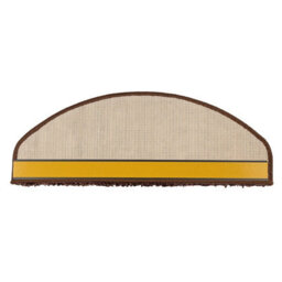 Floordirekt Sphinx Self Adhesive Edged Soft Shaggy Stair Tread Mat For Indoor Stairs Semicircular Brown 23.5 X 65 Cm - thumbnail 2