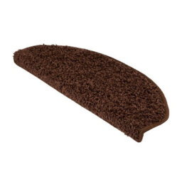Floordirekt Sphinx Self Adhesive Edged Soft Shaggy Stair Tread Mat For Indoor Stairs Semicircular Brown 23.5 X 65 Cm - thumbnail 4