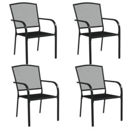 Berkfield 5 Piece Garden Dining Set Anthracite Steel - thumbnail 4
