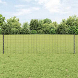 Berkfield Grey Fence Posts 44 Pcs Grey Powder-Coated Steel - thumbnail 1
