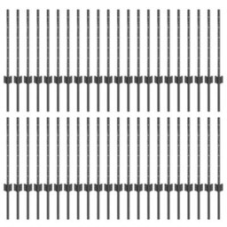 Berkfield Grey Fence Posts 44 Pcs Grey Powder-Coated Steel - thumbnail 2