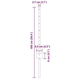 Berkfield Grey Fence Posts 44 Pcs Grey Powder-Coated Steel - thumbnail 6