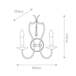 Luminosa Lighting Elstead Pimlico 2 Light Indoor Candle Wall Light Dark Bronze, E14 - thumbnail 5