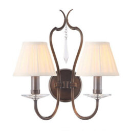 Luminosa Lighting Elstead Pimlico 2 Light Indoor Candle Wall Light Dark Bronze, E14 - thumbnail 2
