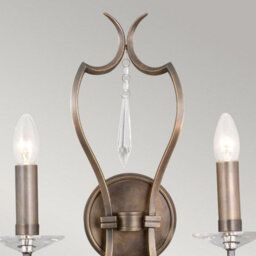 Luminosa Lighting Elstead Pimlico 2 Light Indoor Candle Wall Light Dark Bronze, E14 - thumbnail 4