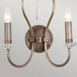 Luminosa Lighting Elstead Pimlico 2 Light Indoor Candle Wall Light Dark Bronze, E14 - thumbnail 3