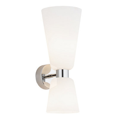 Luminosa Lighting Luminosa Reno Up & Down Wall Lamp Opal Matt, Chrome - image 1