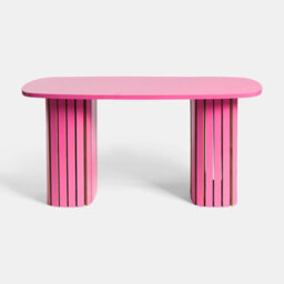 Ohs Madison Ribbed Long Coffee Table Living Room Office End Side Table - Hot Pink - thumbnail 3