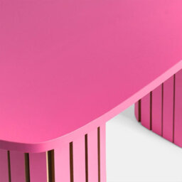 Ohs Madison Ribbed Long Coffee Table Living Room Office End Side Table - Hot Pink - thumbnail 4