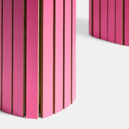 Ohs Madison Ribbed Long Coffee Table Living Room Office End Side Table - Hot Pink - thumbnail 5