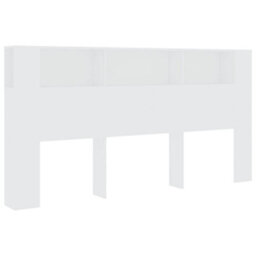 Berkfield Headboard Cabinet White 200X18.5X104.5 Cm - thumbnail 2