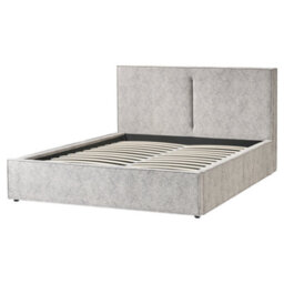 Beliani Ottoman Bed Velour Knit Moissac 160 X 200 Cm (Eu King Size) Black/ White - thumbnail 5