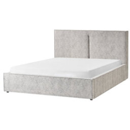 Beliani Ottoman Bed Velour Knit Moissac 160 X 200 Cm (Eu King Size) Black/ White - thumbnail 6