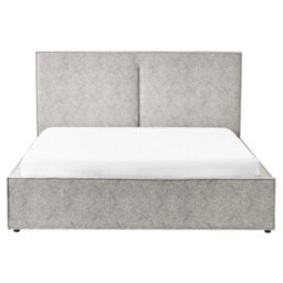 Beliani Ottoman Bed Velour Knit Moissac 160 X 200 Cm (Eu King Size) Black/ White - thumbnail 7