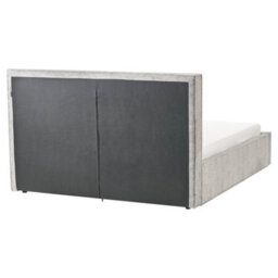 Beliani Ottoman Bed Velour Knit Moissac 160 X 200 Cm (Eu King Size) Black/ White - thumbnail 8