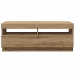 Berkfield Modern Tv Cabinet With Led Lights Artisian Oak 100X35X40 Cm Engineered Wood - thumbnail 6