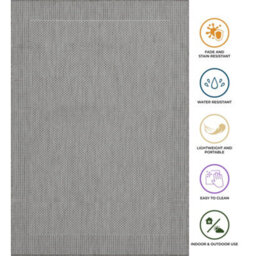 Homeart Outdoor Rugs Easy Cleaning Area Rugs For Balcony,garden,picnic,uv Weather Resistant  D.grey Cream,120X170 - thumbnail 5