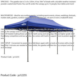 Loops Durable 3X6M Pop-Up Gazebo With Waterproof Side Walls - Ideal For Outdoor Events - thumbnail 5