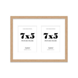 14X11 Inch 2 Opening Photo Collage Frame, Display Two 7X5 Inch Photos, Multi Aperture Family Picture Frame, Oak - thumbnail 2