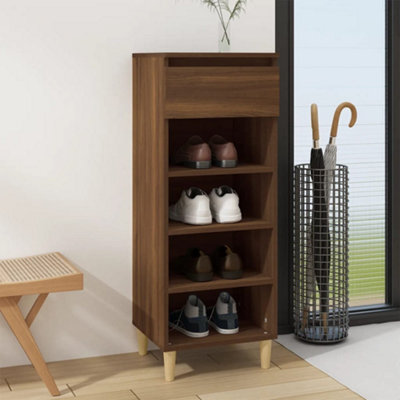 Berkfield Shoe Cabinet Brown Oak 40X36X105 Cm Engineered Wood - image 1