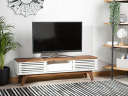 Beliani  Tv Stand Detroit Brown/ White - thumbnail 2
