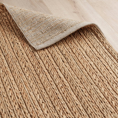Industville Goole Hand Woven Jute Rug - Natural & Cream - 120 X 180 Cm