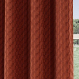 Enhanced Living Tokyo Orange 66 X 90 Inch (168X229Cm) Eyelet Thermal Noise Reducing Dim Out Curtains (Pair) - thumbnail 3