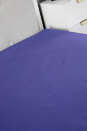 Fitted Sheet Polycotton Plain Dyed Extra Deep 25Cm Bed Linen Purple - thumbnail 4