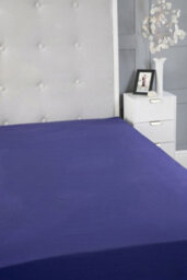 Fitted Sheet Polycotton Plain Dyed Extra Deep 25Cm Bed Linen Purple - thumbnail 3