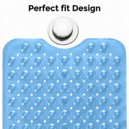 Oxford Homeware Suction Cups Gripper Shower Bath Mat Machine Washable Anti Mould And Mildew Bathroom Mat (Light Blue, 40X100Cm) - thumbnail 6