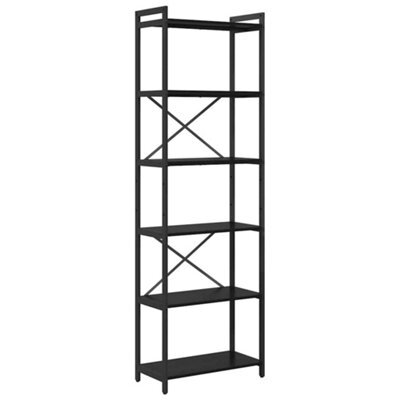 Berkfield Modern Bookcase Black Oak 60 X 30 X 188 Cm Engineered Wood - image 1