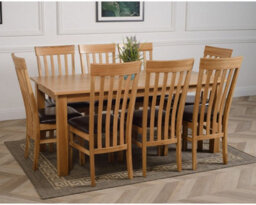 That's Furniture Oslo 180 X 90 Cm Large Oak Dining Table And 8 Chairs Dining Set With Harvard Chairs - thumbnail 3