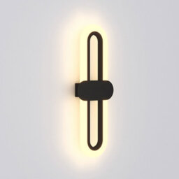 Living And Home Black Frame Modern Oval Led 15W Indoor Wall Light Bedside Sconce With Acrylic Shade 40Cm Warm Light - thumbnail 5