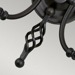 Luminosa Lighting Elstead Artisan 2 Light Indoor Candle Wall Light Black, E14 - thumbnail 3