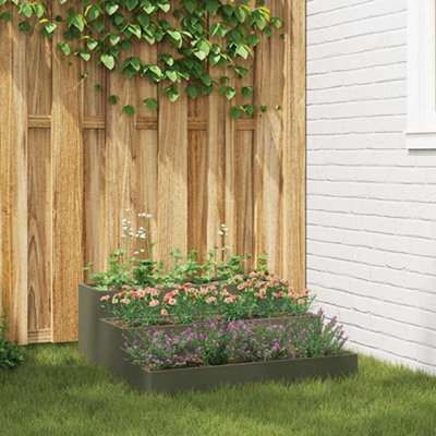 Berkfield Garden Planter Olive Green 90 X 90 X 35 Cm Steel - image 1