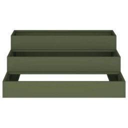 Berkfield Garden Planter Olive Green 90 X 90 X 35 Cm Steel - thumbnail 6